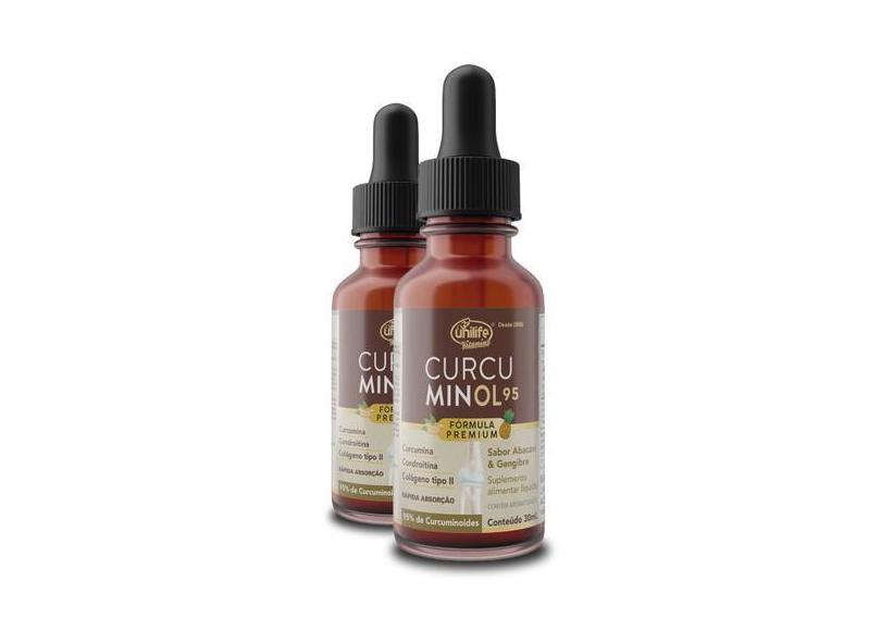 Kit 2 Curcuminol Unilife Sabor Abacaxi E Gengibre Em Gotas 30ml com o ...