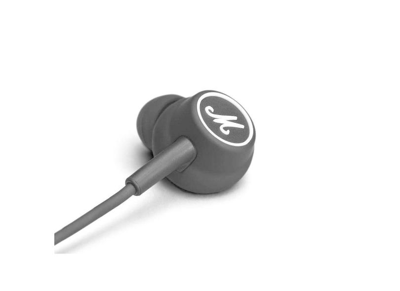 Fones de ouvido Marshall Mode In-Ear com microfone, preto e branco