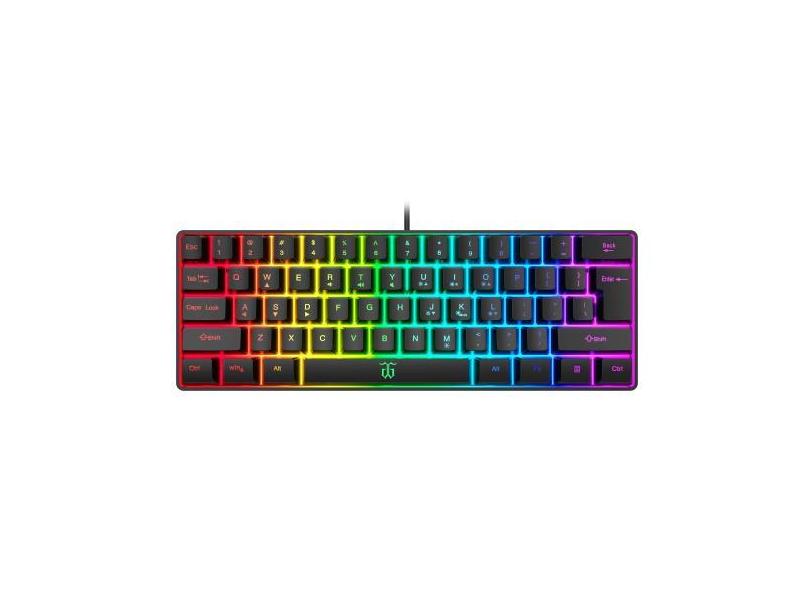 Teclado para jogos Snpurdiri 60% com fio RGB retroiluminado à prova d'