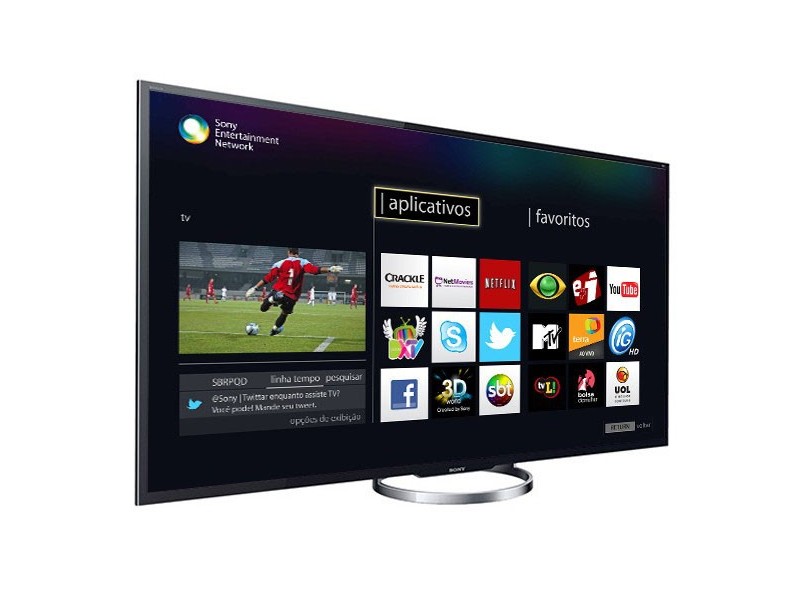 TV LED 55" Smart TV Sony Bravia 3D 4 HDMI XBR-55X855A