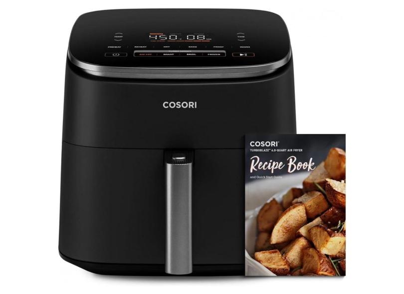 Fritadeira Elétrica Air Fryer 6 Litros com 9 Funções e 5 Velocidades, 110V 1725W, COSORI, Preta