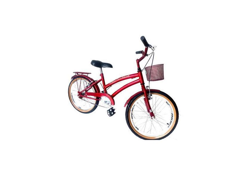 Bicicleta Infantil Menina Aro 20 Com Cestinha Vermelho - Maria Clara B