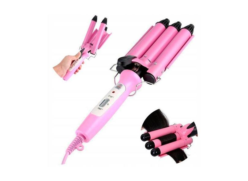 Ondulador Tri-onda Rosa Bivolt 25mm Cabelos Perfeitos Cerâmica - GENZO