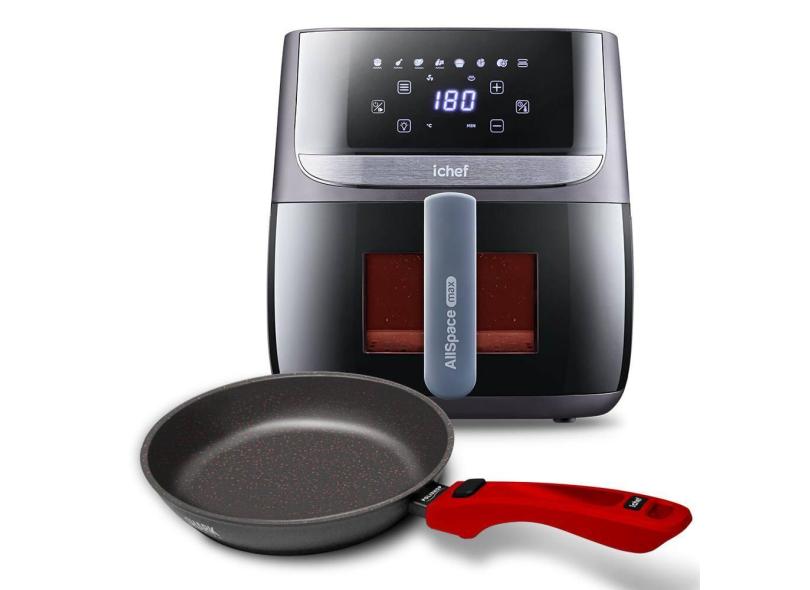Airfryer Vision Max Ichef 5,7L e Panela Ultra Vermelha Saute Petit 20cm