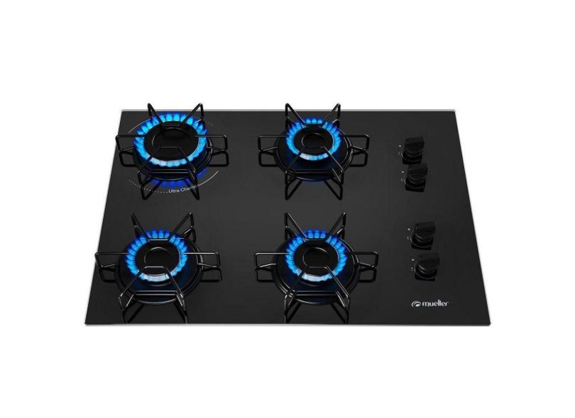 Cooktop Mueller 4 Bocas a Gas Preto Bivolt