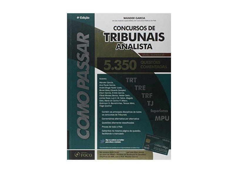 Como Passar Em Concursos De Tribunais - Analista - Wander Garcia - 9788582420201