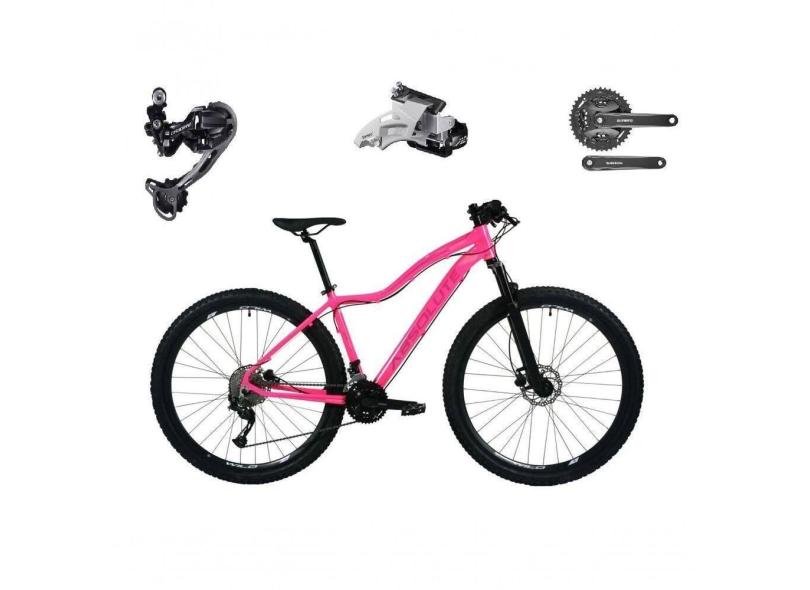 Bicicleta Aro 29 Absolute Hera Feminina Shimano Deore E Altus 27v Hidráulicos Garfo Trava - Rosa Tam.17