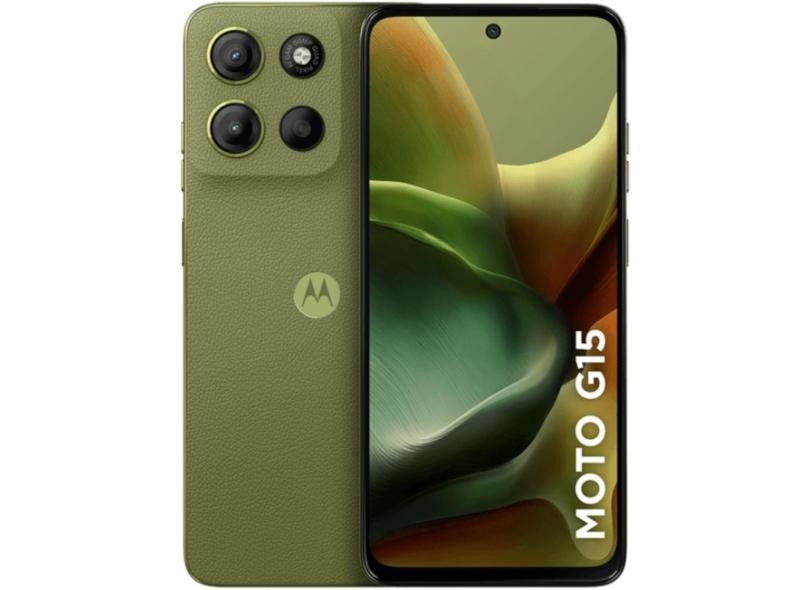 Smartphone Motorola Moto G15 256GB 12GB Ram Boost Câmera 50MP com AI Tela 6.7" NFC - Verde