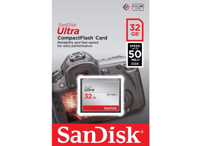 Cartão de Memória Compact Flash SanDisk Ultra 32 GB SDCFHS-032G