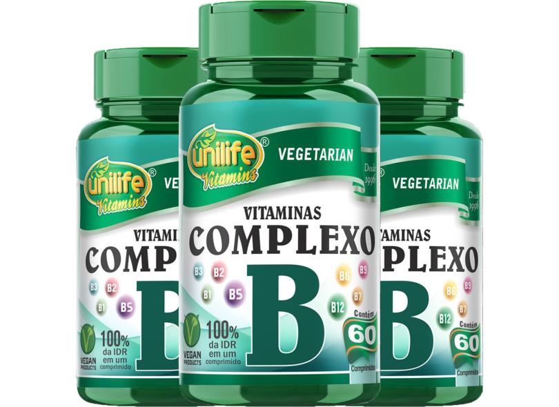 KIT 3 POTES - Vitaminas Complexo B ( B1 B2 B3 B5 B6 B7 B9 B12 ) - 60 ...