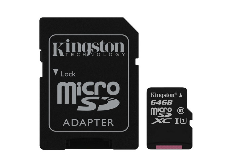 Cartão de Memória Micro SDXC com Adaptador Kingston 64 GB SDC10G2/64GB