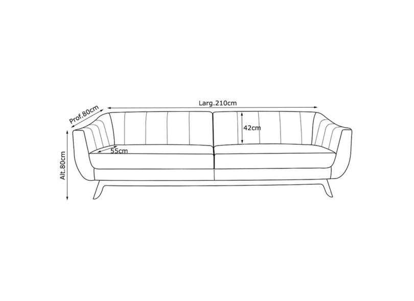 Sofá 3 lugares Veludo Boomer Gran Belo