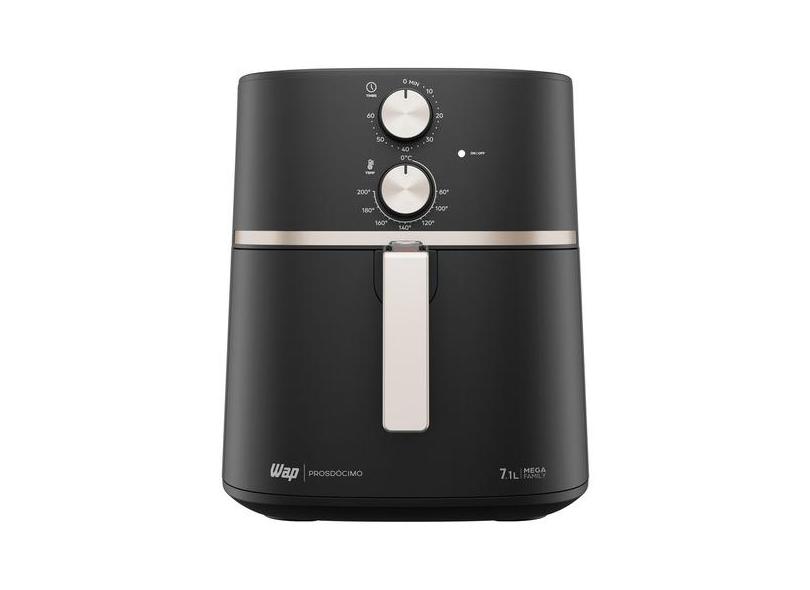 Wap Fritadeira Elétrica Air Fryer Fw009544 Preto Com Cinza E Champagne 220v 7.1l Air Fryer Mega Family