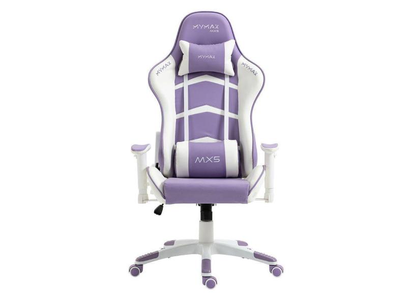 Cadeira Gamer MX5 Giratória Branco e Roxo - MYMAX