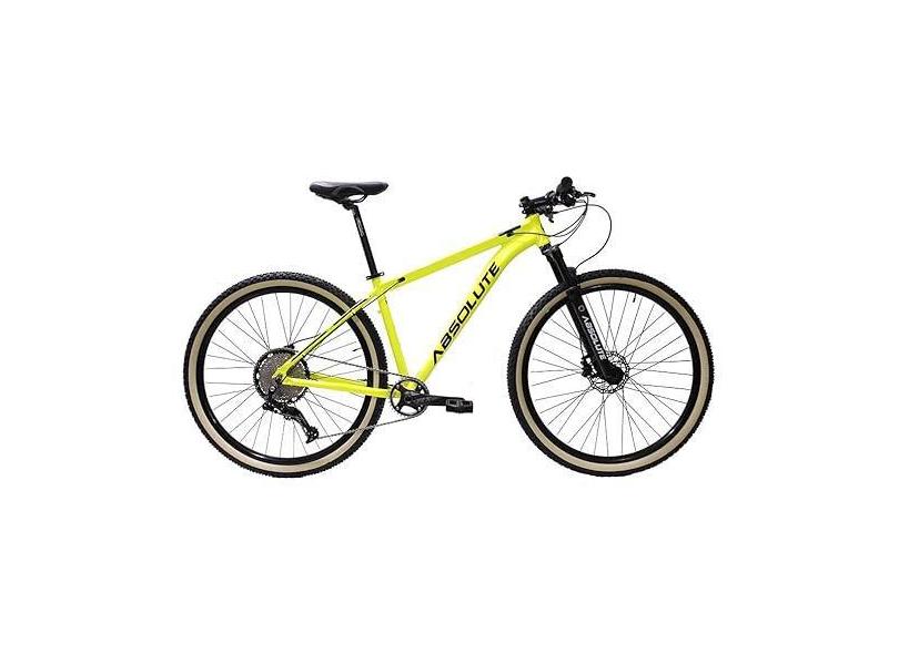 Bicicleta Aro 29 Bike Mtb Absolute Nero IV 12 Marchas Suspensão Com Trava (Amarelo Neon, 19)