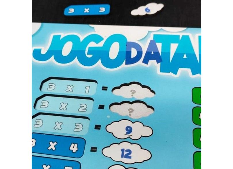 Tabuada Jogo Educativo Matemática Com 54 Peças Mdf