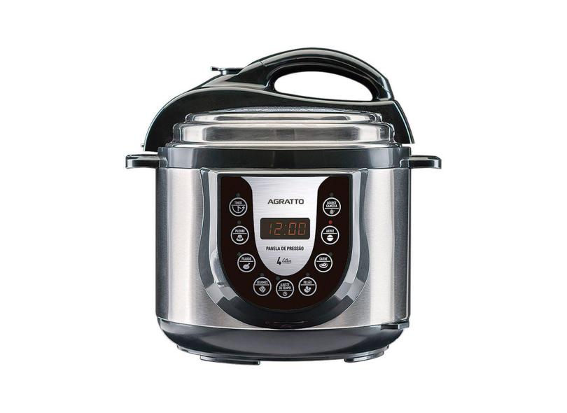 Panela de Pressão Elétrica Digital 4 Litros Timer Multifuncional Feijão Sopa Carne Agratto Ped