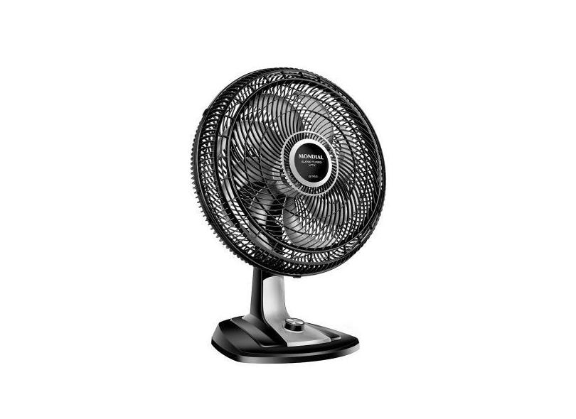 Ventilador De Mesa Mondial Super Turbo 8 Pás 140W 40cm Preto E Prata V