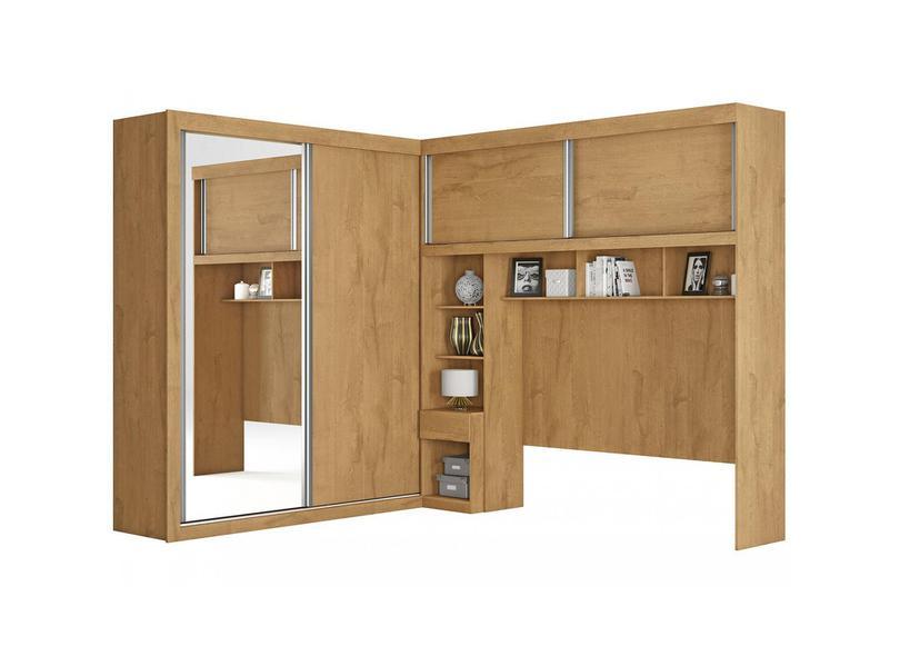 Guarda-Roupa Casal 4 Portas 5 Gavetas com Espelho Milão Europa Móveis