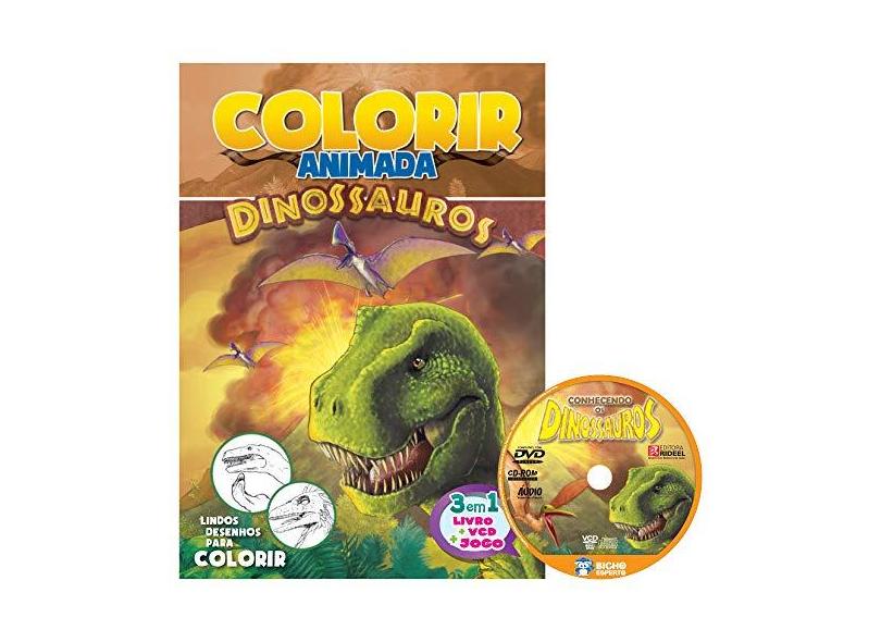 Colorir Animada 3x1 DINOSSAUROS Com DVD