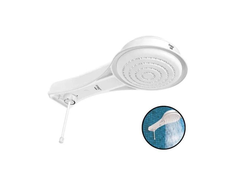 Chuveiro Elétrico De Parede Fame Elegance Eletrônica Branco 6800W 220V