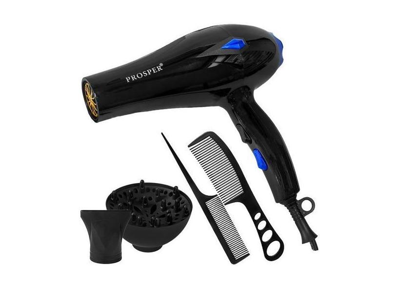 Secador de Cabelo Prosper P-6602 2.800 Watts 110V ~ 60HZ - Preto/Azul,