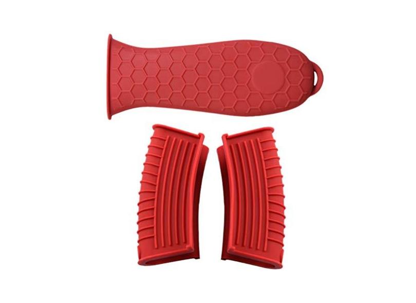 Cabilock 3 peças de silicone para panelas com alça de ferro fundido, capa de alça quente para frigideiras de ferro fundido, panelas de alumínio, alças de metal