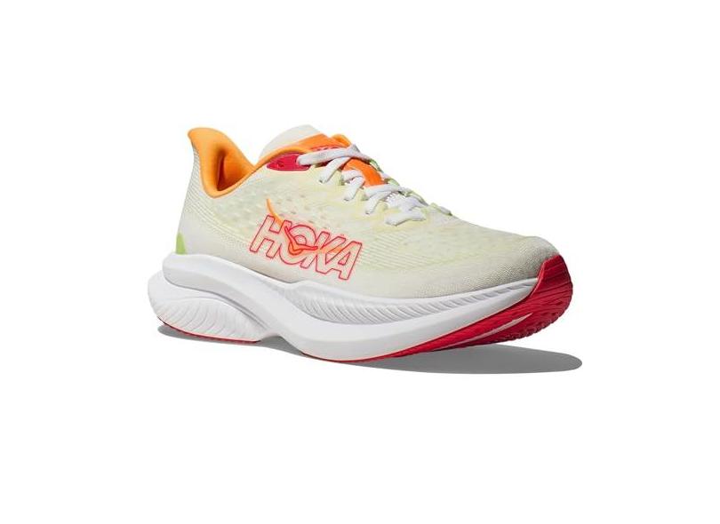 HOKA ONE ONE Tênis feminino Mach 6, Branco/alface, 38