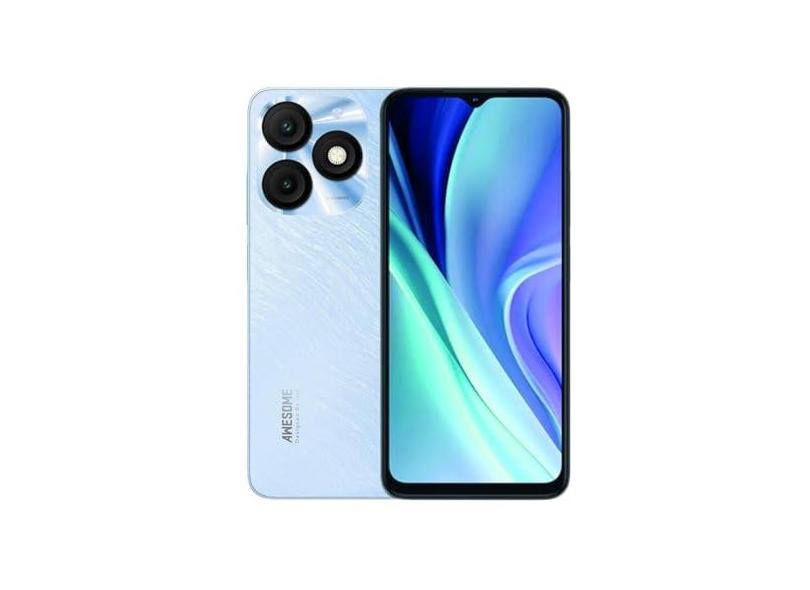 Celular Itel A50 Tela 6.6" HD 3GB RAM 64GB/128GB ROM Dual sim Octacore Versão Global (Azul, 128, GB)