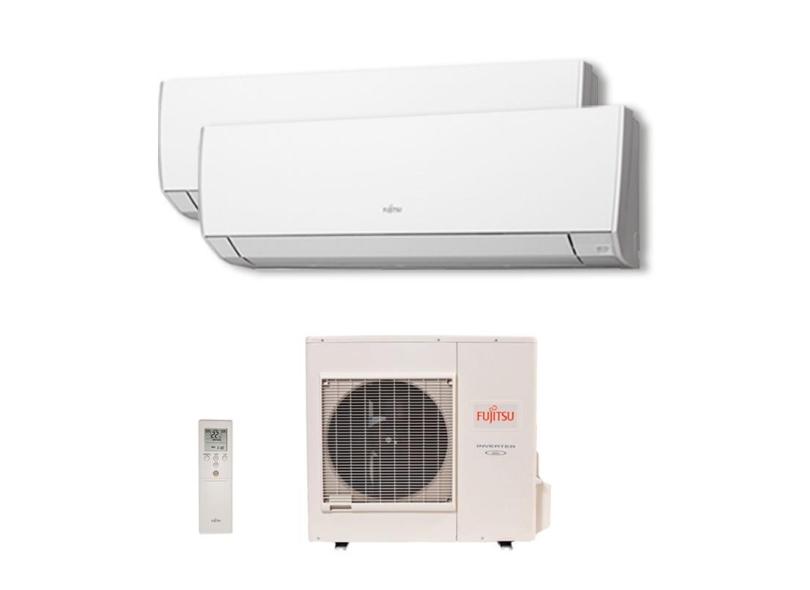 Ar Condicionado Multi Bi Split Inverter Fujitsu 2X12000 Btus Hw Quente/Frio 220v 1F AOBG18LAC2