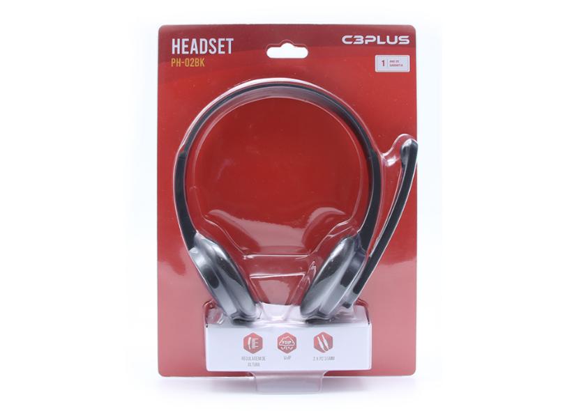 Headset com Microfone C3 Tech C3 PLUS PH-02BK