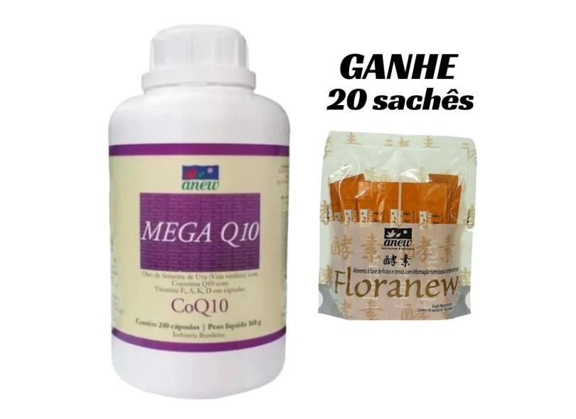 Mega Q10 Anew 240 Cáps + 20 Sachês De Floranew Anew
