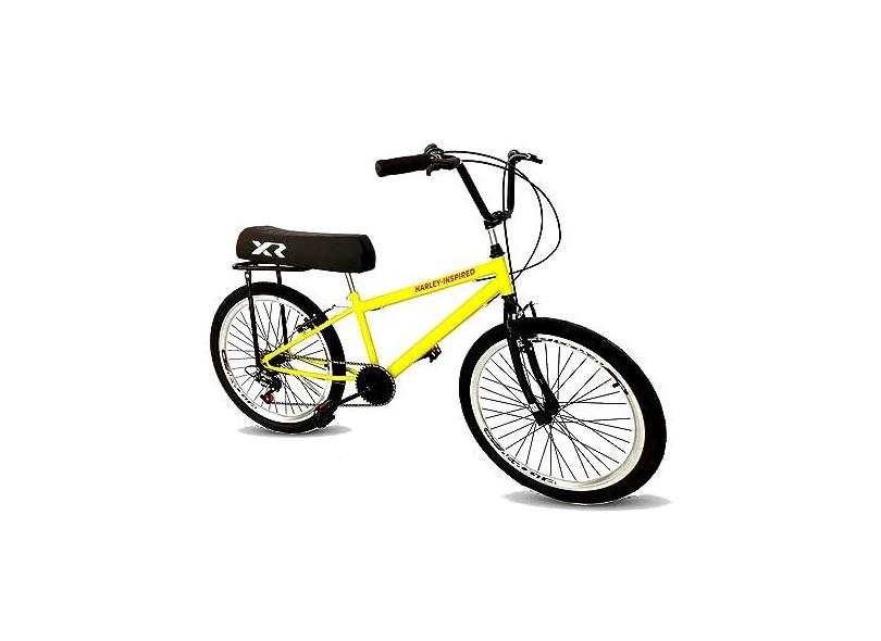 Bicicleta aro 24 com banco de mobilete 6 marchas tipo bmx am