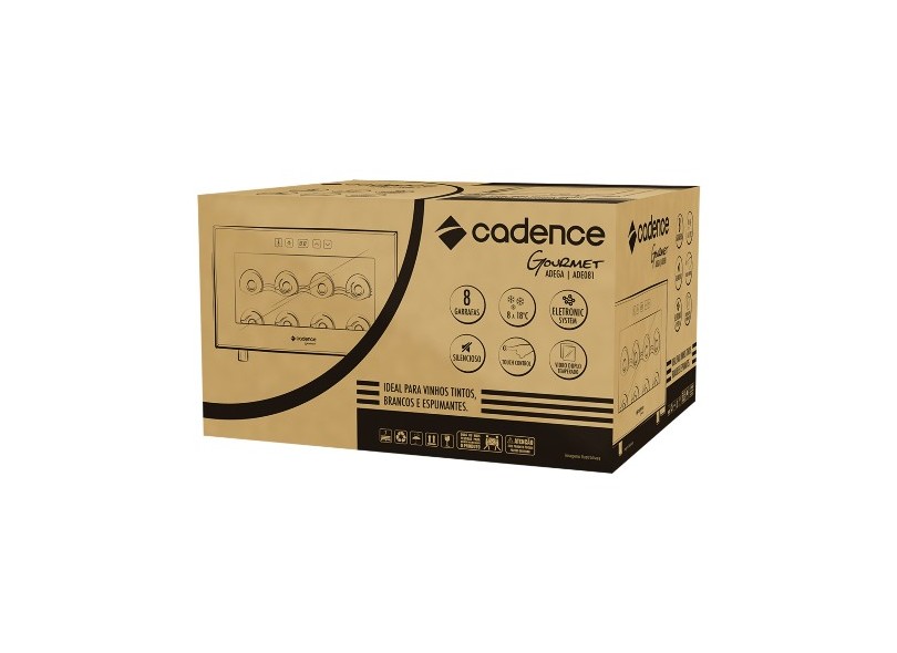 Adega Climatizada Termoelétrica 8 garrafas Cadence Gourmet ADE081