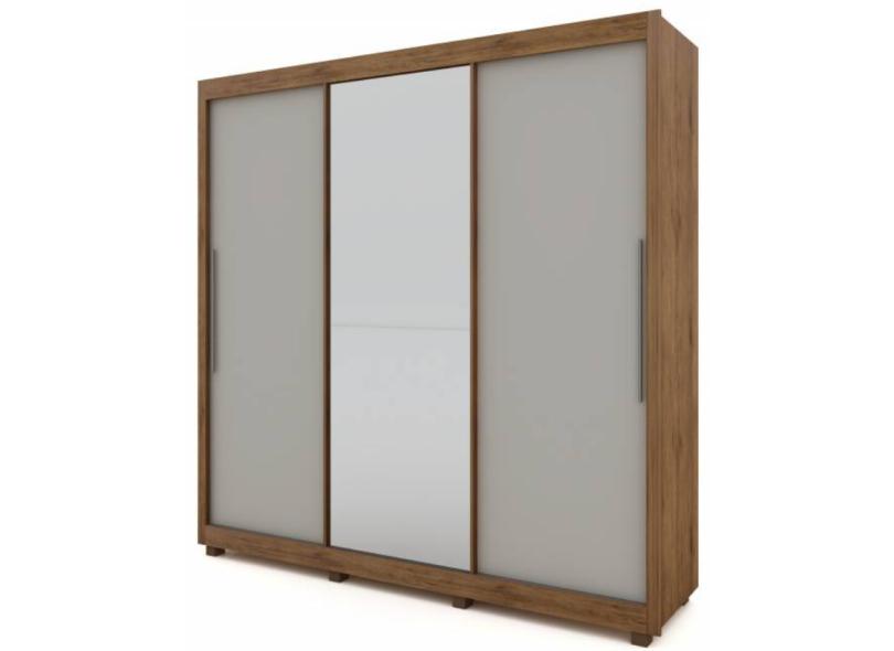 Guarda-Roupa Casal 3 Portas 4 Gavetas com Espelho Royale com Pés Gelius Móveis