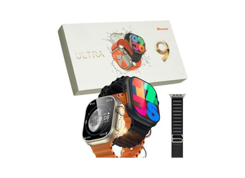 Relogio Smartwatch Inteligente W69 Ultra Preto Pro Série 9 Gps Nfc Mem