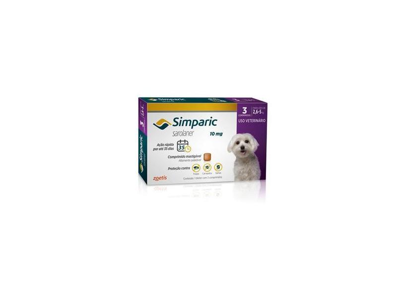 Simparic Cães 2,6 a 5 kg 10 mg Caixa 3 comprimidos - Zoetis com o ...