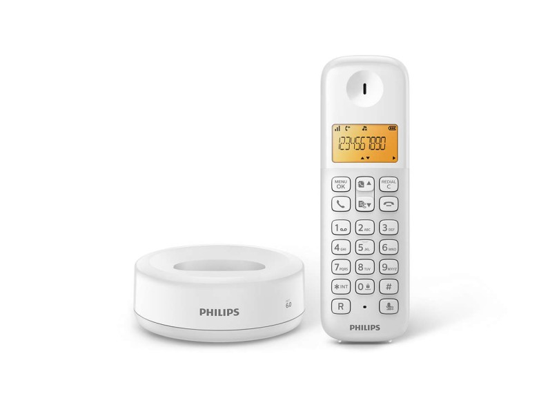 Telefone sem Fio Philips D1301W/BR
