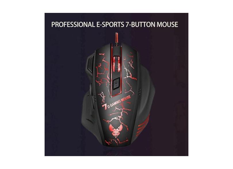 Mouse gamer para jogo computador X7 USB LED laser 7 Botões Profissiona