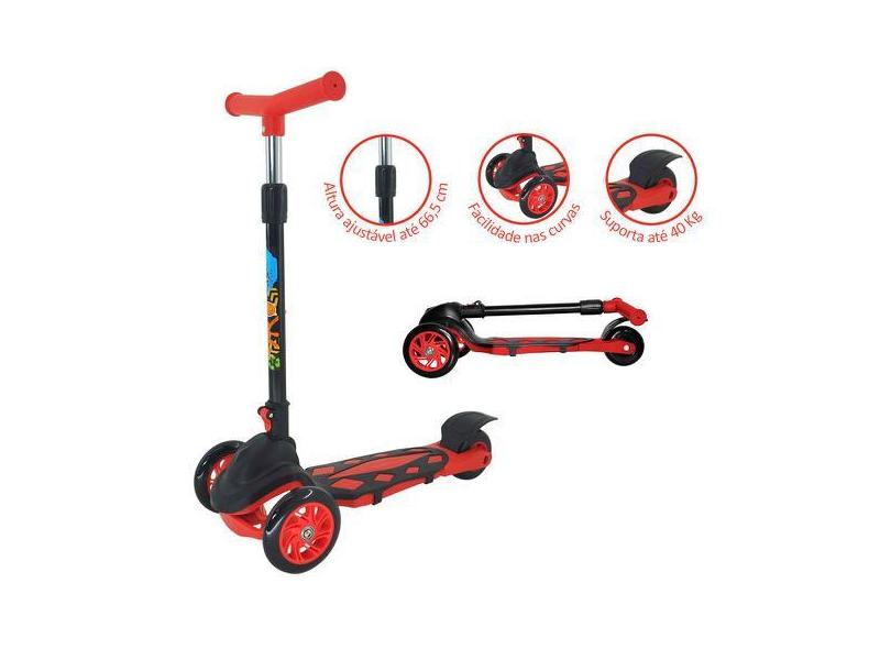 Patinete Radical Power Vermelho - Dm Toys