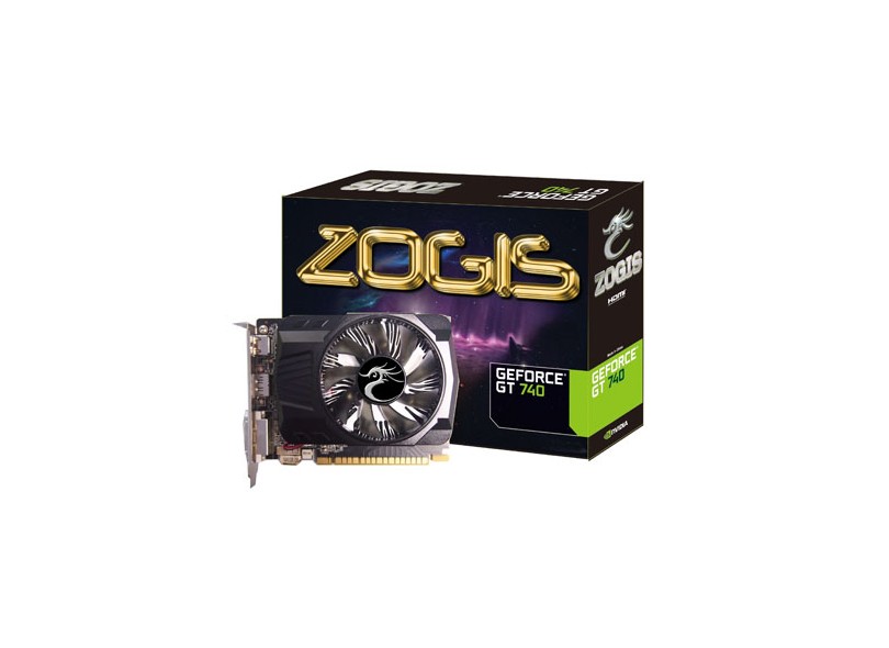 Placa de Video NVIDIA GeForce T 740 2 GB DDR3 128 Bits Zogis ZOGT740-2GD3