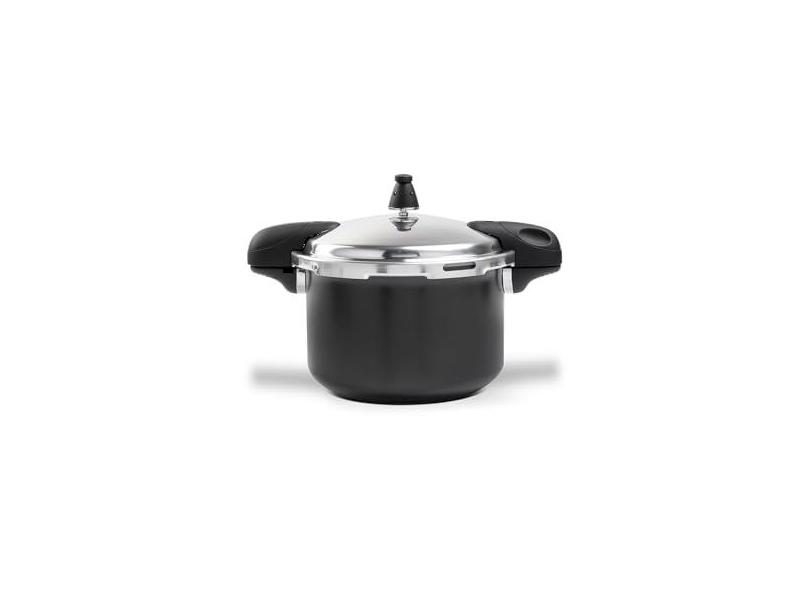 Panela de Pressão Pressure 2 Alças 5,4L Ceramic Life Antiaderente com Fundo de Indução Brinox - Preto