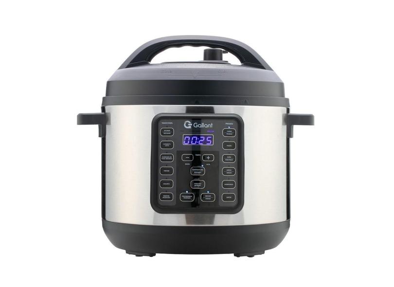 Panela de Pressão Elétrica Digital Gallant 6L GPP06 15 Funções Clique E Pronto Inox 1000W