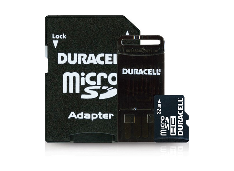 Cartão de Memória Micro SDHC com Adaptador Duracell 32 GB DU-3IN1-32G-R