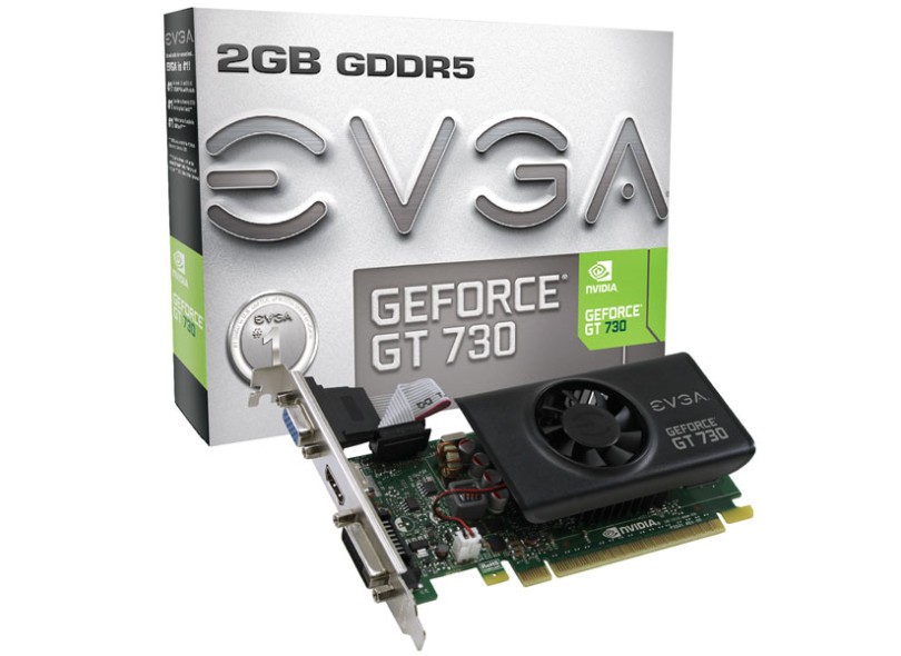 Placa de Video NVIDIA GeForce GT 730 2 GB GDDR5 64 Bits EVGA 02G-P3-3733-KR