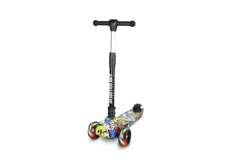 Patinete Scooter Grafitado - Altura Regulável - Suporta Até 50Kg - Dob