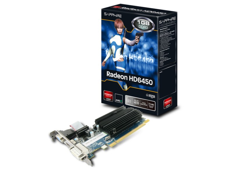 Placa de Video AMD Radeon HD 6000 Series 6450 1,0 GB DDR3 64 Bits Sapphire 322L 11190-02