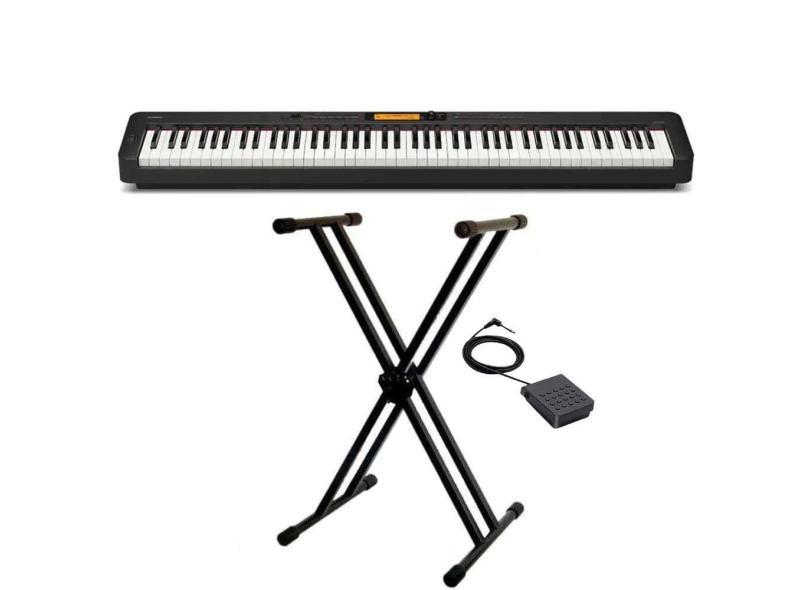 Piano Digital Casio CDP-S360 Preto - 88 Teclas + Suporte Duplo em X