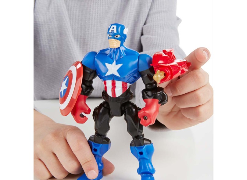 Boneco Capitão América Hero Mashers com Veículo - Hasbro