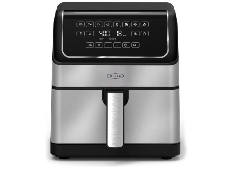 Fritadeira Elétrica Airfryer 7,5L com Tecnologia TurboCrisp, Cesto Antiaderente e Desligamento Automático, 110V 1750W, BELLA, Preto e Preto